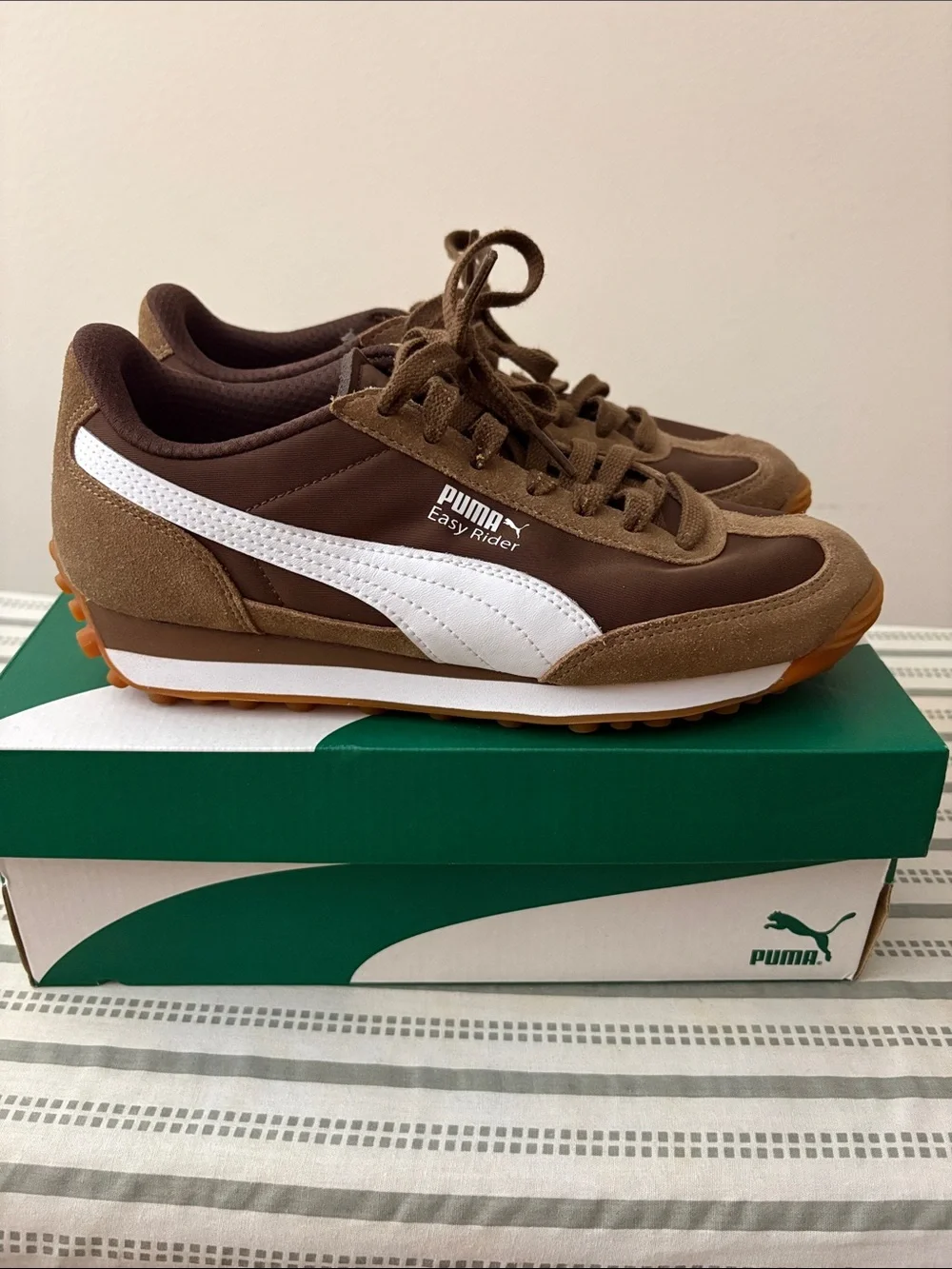 Puma Easy Rider women’s  Brown and White Athletic Sneakers